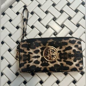 Leopard Print Wristlet Wallet